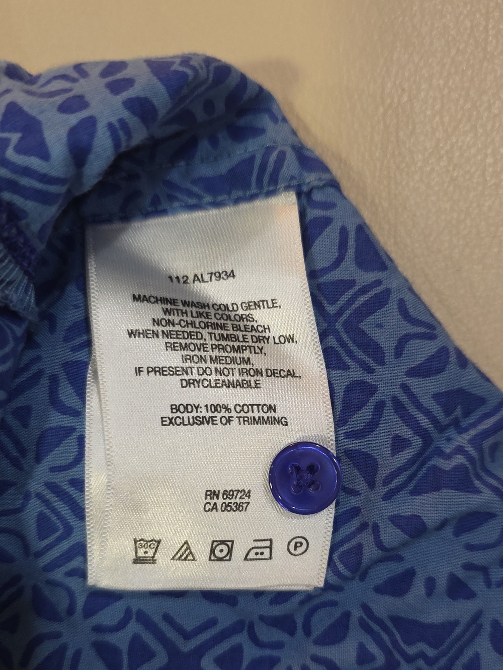 Columbia Small Womens Blue Patterned Short-Sleeve Button-Up Shirt Cotton Outdoor - Picture 12 of 13